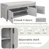 Knocbel Entryway Storage Bench with Removable Cushion, 4 Doors and Adjustable Shelves, Entrance Hallway Foyer Bedroom End of Bed Bench, 200lbs Weight Capacity view 4
