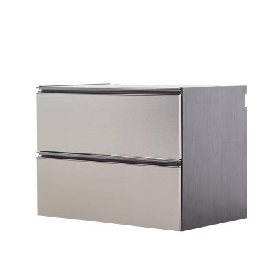 Wall Mounted Garage Cabinet in Metallic Gray with 2 Drawers for Home, Office, Garage, Pantry