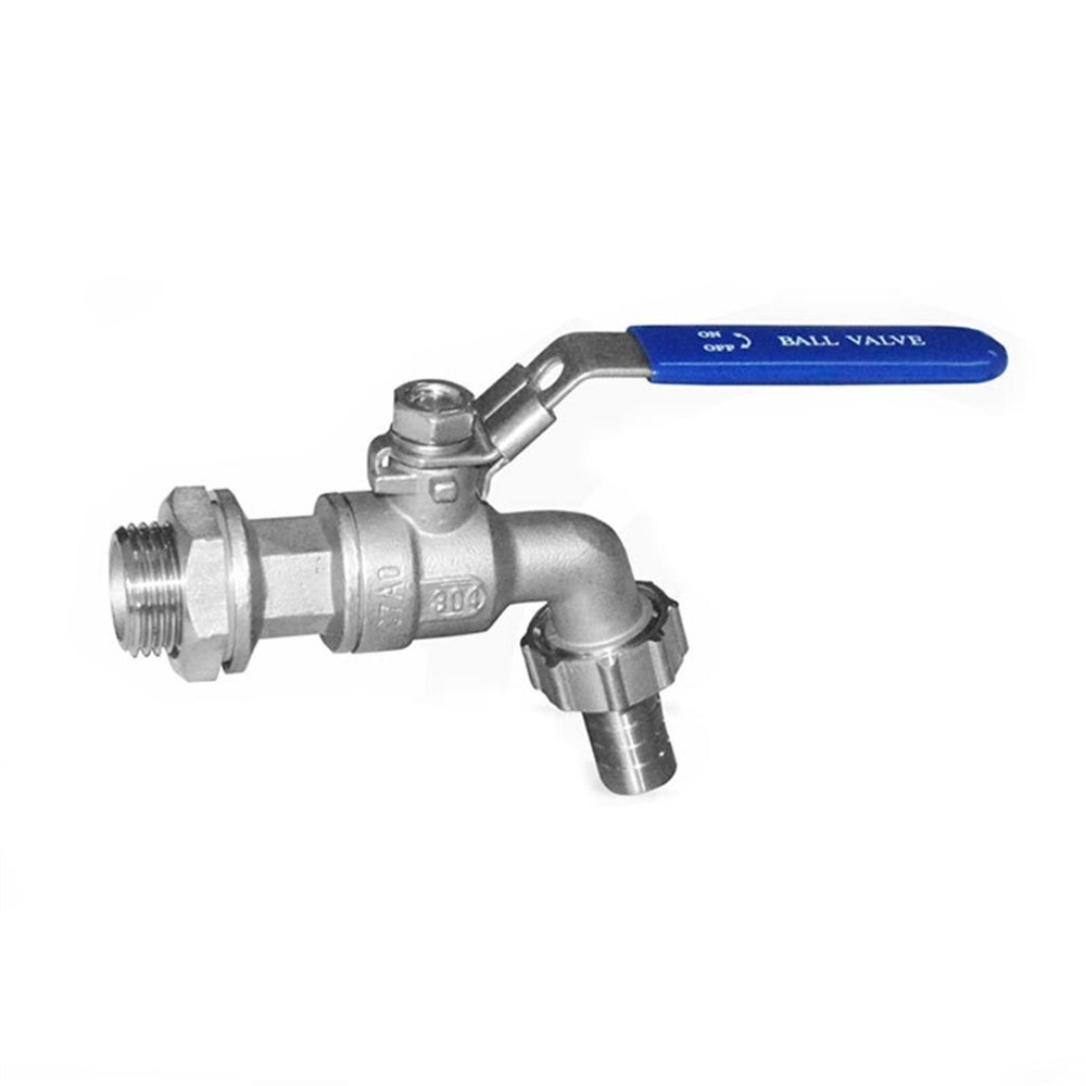 Stainless Steel Ball Valve 1/2 Inch Weldless Bulkhead Bibcock For Building Home Brew Kettle/Mash Tun 1Pcs