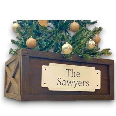 Customize Collapsible Rustic farmhouse personalized Christmas tree box, christmas, tree collar, Christmas tree, collapsible, collapsible, folding Christmas, Christmas tree box, Christmas collar
