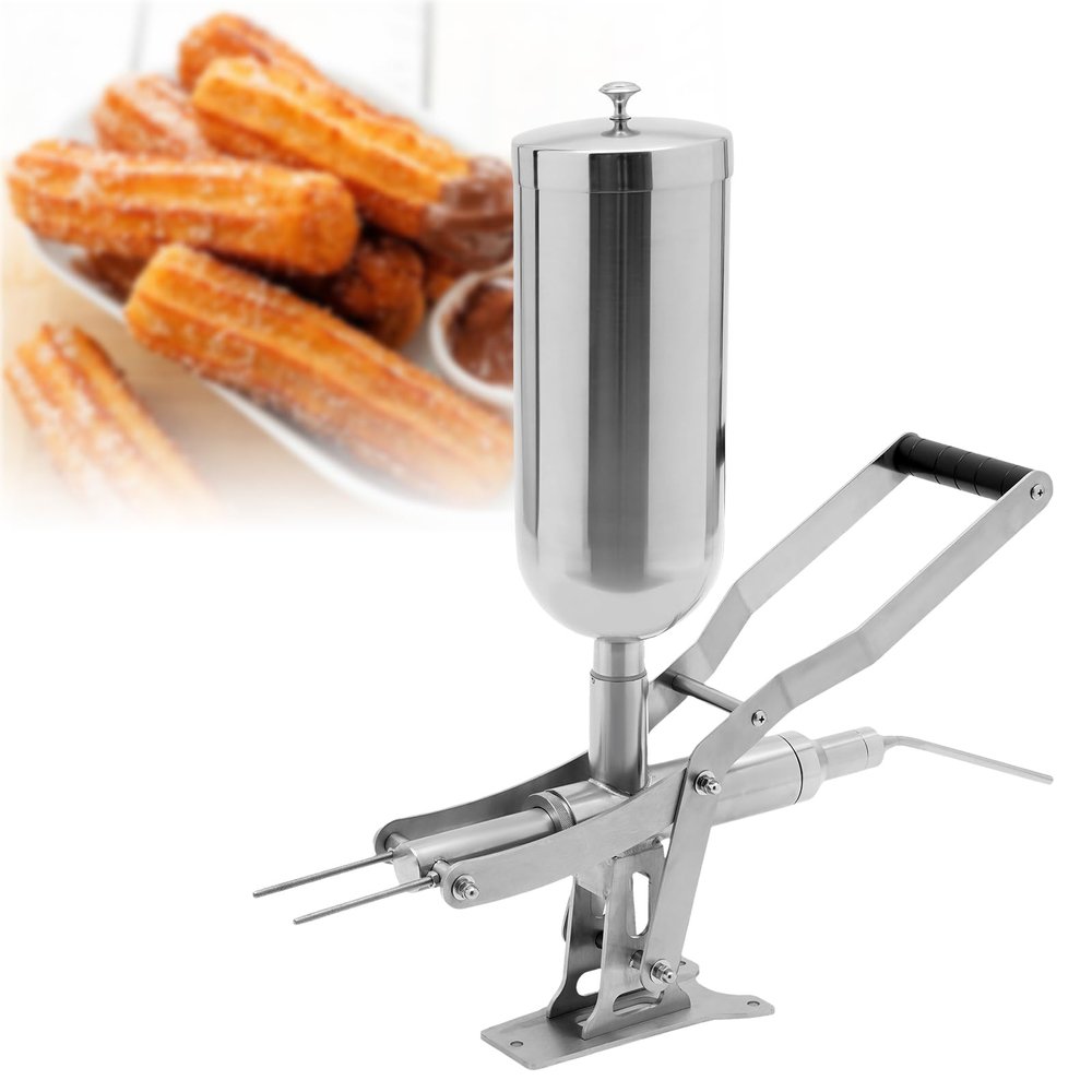 HuaShuani 5L Manual Doughnut Churro Filling Machine, Stainless Steel Commercial Latin Fruit Churro Filling Machine, Stainless Steel Manual Dessert Filling Machine, for Kitchen Restaurants