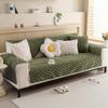 vctops Super Soft Faux Fur Couch Cover 3D Plaid Fuzzy Plush Sofa Covers Non-Slip Washable Sofa Slipcover Furniture Protector for Dogs Cat Pets (Green,36"x63") view 2
