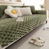 vctops Super Soft Faux Fur Couch Cover 3D Plaid Fuzzy Plush Sofa Covers Non-Slip Washable Sofa Slipcover Furniture Protector for Dogs Cat Pets (Green,36"x63") view 4