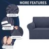 Cupuamon 2026 New Stretch Oversized Sofa Slipcovers Couch Sofa Cover for 4 Seater Furniture Protector Covers with Elastic Bottom Jacquard Fabric Small Checks for Pets, Kids - Charcoal view 4