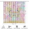 FBMLBRB Colorful Spring Butterfly 4 Pcs Waterproof Shower Curtain Set,Rainbow Watercolor Ballet Dancer Clouds Floral Butterflies with Waterproof Toilet Cover Shower Mat Rugs view 2