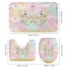 FBMLBRB Colorful Spring Butterfly 4 Pcs Waterproof Shower Curtain Set,Rainbow Watercolor Ballet Dancer Clouds Floral Butterflies with Waterproof Toilet Cover Shower Mat Rugs view 3