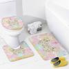 FBMLBRB Colorful Spring Butterfly 4 Pcs Waterproof Shower Curtain Set,Rainbow Watercolor Ballet Dancer Clouds Floral Butterflies with Waterproof Toilet Cover Shower Mat Rugs view 4
