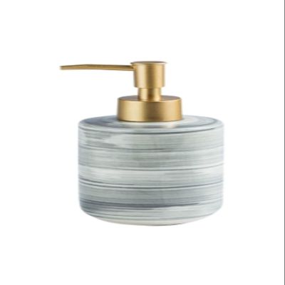 Soap Dispenser Soap Dispenser Ceramic Lotion Bottle Exquisite Marble Texture Lotion Dispenser Soap Dispenser with Golden Frosted Pump Kitchen Bathroom