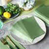 Cholemy 200 Pcs Cocktail Napkins 2 Ply Cute Scalloped Napkins, Sage Green view 2