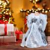 Shakven Christmas Angel Treetop Figurine with White Pearl Wings | Angel Christmas Treetop Figurine Holiday Christmas Decorations,Christmas for Xmass Holiday Decoration Ornament view 3