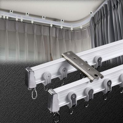 JEDAL Aluminum Flexible Curtain Rail Ceiling, Ceiling Mount Curtain Rail System, Ceiling Track for Curtains, Curtain Rail Ceiling for L Shape U Shape Bay Windows (Color : White, Size : 3.3ft)