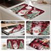Christmas Plaid Dish Drying Mat for Kitchen Counter, Red Black Gnomes Stockings Pine Tree Snowflake Absorbent Reversible Dish Drainer Rack Mats for Coffee Bar Mats 16''x18'' 2 PCS view 4
