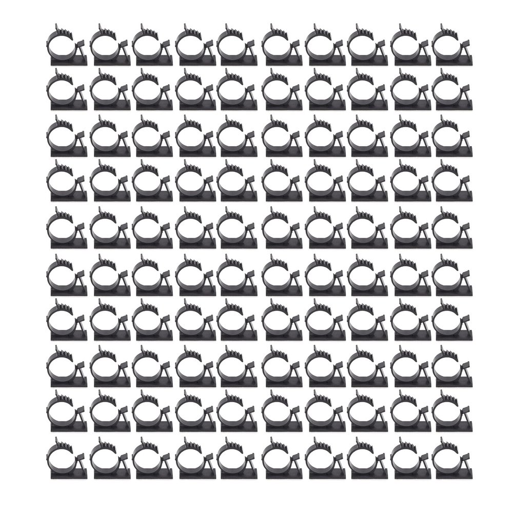 Self Adhesive Cable Clips 100 Pack Nylon PA66 Adjustable Wire Management Clamps Reusable for Home Office Desk Cable Organization