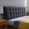 ZZYK Tufted Button Upholstered Solid Color Headboard Cushion Large Rectangle Support Pillowboard Wall Mounted Pillow Removable Dorm Daybed Bunk Bed Backrest,Gray2,Straps 59"/Queen view 1