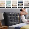 ZZYK Tufted Button Upholstered Solid Color Headboard Cushion Large Rectangle Support Pillowboard Wall Mounted Pillow Removable Dorm Daybed Bunk Bed Backrest,Gray2,Straps 59"/Queen view 2
