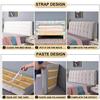 ZZYK Tufted Button Upholstered Solid Color Headboard Cushion Large Rectangle Support Pillowboard Wall Mounted Pillow Removable Dorm Daybed Bunk Bed Backrest,Gray2,Straps 59"/Queen view 4