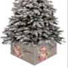 Christmas Tree Collar 4PCS-17"x10", Christmas Tree Ring Christmas Cute Santa Claus with Snowflakes Grey Christmas Tree Stands Skirts Base Covers for Xmas Holiday Home Decor view 1