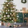 Christmas Tree Collar 4PCS-17"x10", Christmas Tree Ring Christmas Cute Santa Claus with Snowflakes Grey Christmas Tree Stands Skirts Base Covers for Xmas Holiday Home Decor view 2