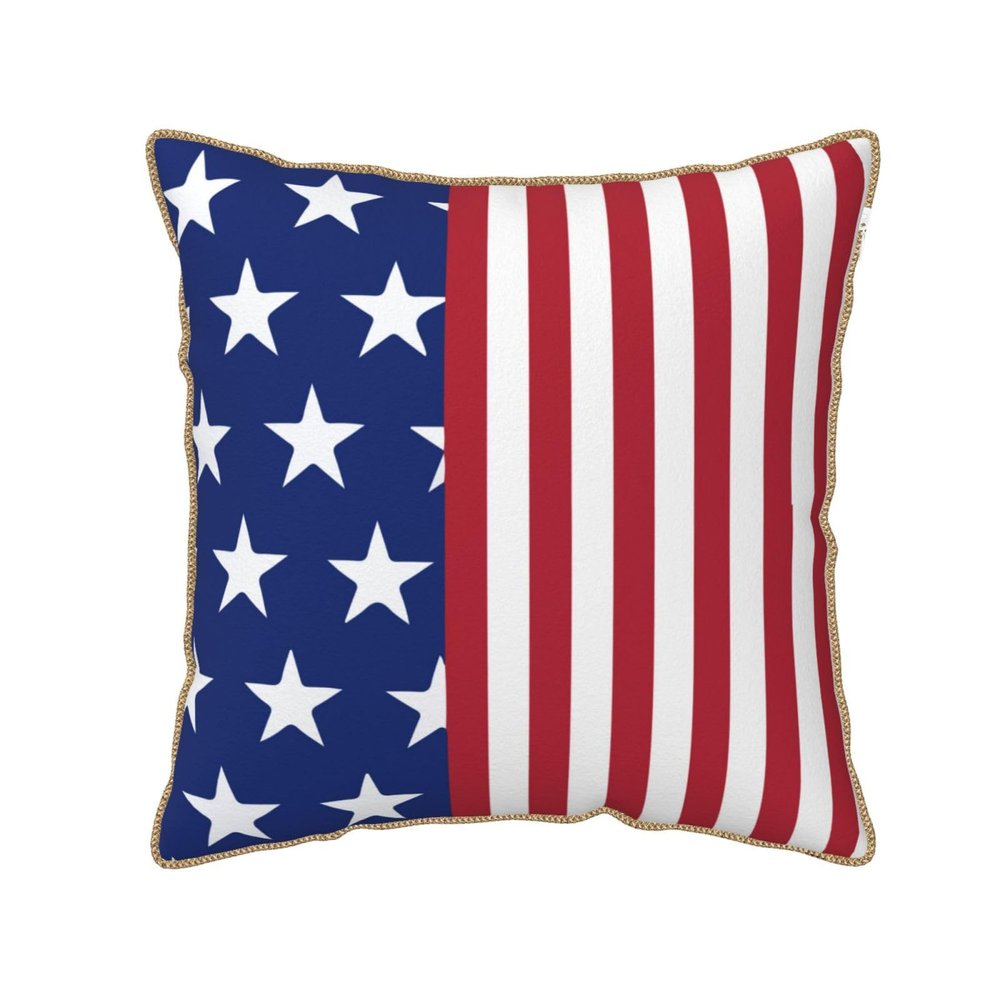 Augenstern Zippered Pillow Protectors Cover Case Novelty-Us-American-Flag Decorative Throw Pillow Cover Square Cushion Case 18"X18"