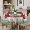 INSFBRB Xmas Tree Truck Round Tablecloths Red Truck Merry Christmas Gnome Decor Candy Leaf Party Table Linen Cloth Cover for Home Kitchen Dining Room Outdoor Patio Decoration 36x36in view 3
