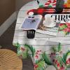 INSFBRB Xmas Tree Truck Round Tablecloths Red Truck Merry Christmas Gnome Decor Candy Leaf Party Table Linen Cloth Cover for Home Kitchen Dining Room Outdoor Patio Decoration 36x36in view 4