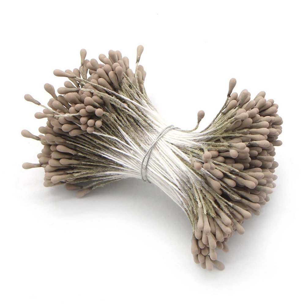 ECYC Ltd 3600 Pcs Flower Stamens 2mm Mini Pearl Tipped Floral Stamen Double Heads Artificial Small Flower Stamen Pistil for Wedding Home Decoration DIY Craft Flower Making Cake Headwear Accessories