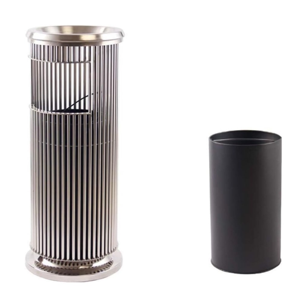 TOWINE Trash Can Outdoor Trash Can Hotel Vertical Trash Can with Ashtray Independent Inner Warehouse KTV Elevator Trash Can for Home Office Space-Saving
