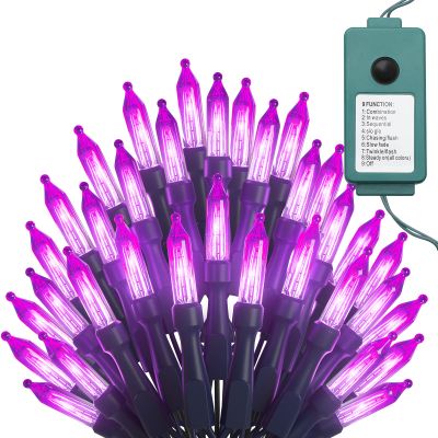 Magshion Christmas String Lights 8 Modes, 75 Ft 200 LEDs, Waterproof Mini String Lights, Halloween Decorations for Outdoor Indoor Patio Home Party Garden Yard, Purple