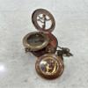 Brass Nautical Sundial Compass with Leather Case and Chain - Push Open Steampunk Accessory, Unique Gift for Men - Beautiful Handmade Sundial Clock to My Husband view 2