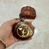 Brass Nautical Sundial Compass with Leather Case and Chain - Push Open Steampunk Accessory, Unique Gift for Men - Beautiful Handmade Sundial Clock to My Husband view 4