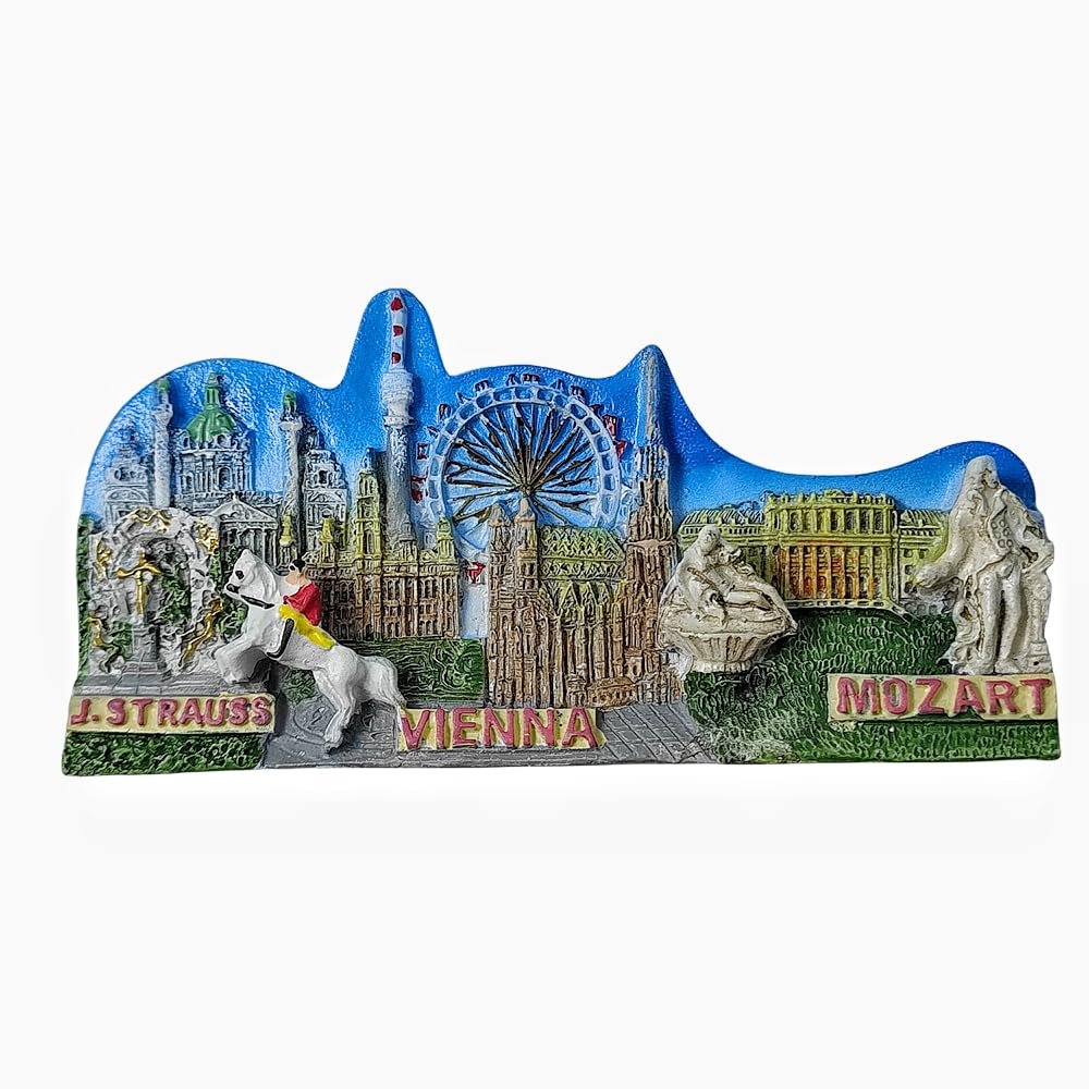 3D Vienna Austria Fridge Magnet Travel Souvenir Refrigerator Decoration Magnetic Sticker Hand Painted Craft Collection