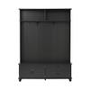NCKMYB Rustic Hall Tree with Cabinet 59'' Wild Coat Rack with Drawers and 3 Open ShelvesMudroom Bench Organization for Hallway, Entryway, Black view 3