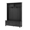 NCKMYB Rustic Hall Tree with Cabinet 59'' Wild Coat Rack with Drawers and 3 Open ShelvesMudroom Bench Organization for Hallway, Entryway, Black view 4