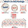 Baseball Party Supplies for 20 Guests - Home Run Plates, Napkins, Forks, Batter Up Tablecloth for Kids Boys Sports Theme Birthday Decorations, Event Game Day Party Decor view 2