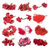 ECYC Ltd 6Pcs/lot Artificial Flower Stamen Pistil Artificial Holly Berries Double Head Mini Stamens Red Faux Flower Stamen Fake Berries for Flower Making Christmas Wreath Decorations DIY Crafts view 4