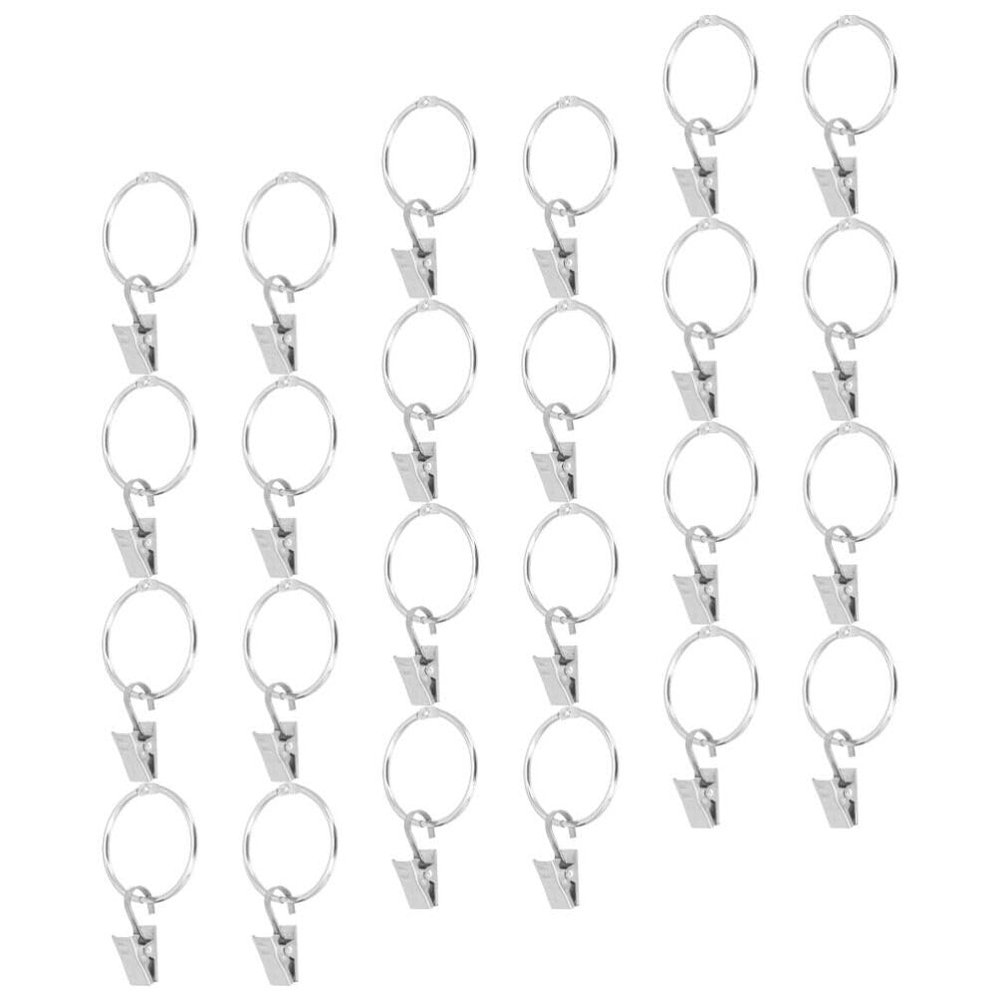 iplusmile 25pcs Stainless Steel Curtain with Clips Drapery for Home Hotel and Restaurant Use Fits Various Curtain Styles Rustproof and Design