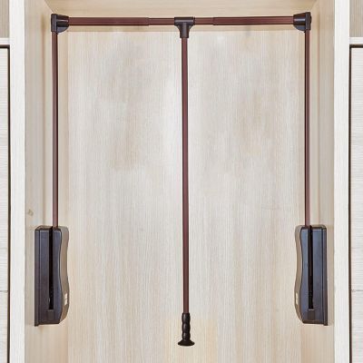 Lift Pull-down Hanger Bar, Wardrobe Hanger With Telescopic Handle And Mounting Hardware, Automatic Rebound, Adjustable Width, 20 Kg Load Capacity (Size : 830-1150mm)