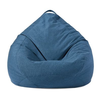 Lukery 3D Solid Color Stuffed Animal Storage Bean Bag Chair Cover for Kids and Adults, Stuffable Beanbag (No Filler) Living Room Washable Bean Bag Lazy Sofa (S/27.6x31.5'',Dark Blue)