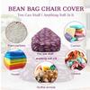 Lukery 3D Solid Color Stuffed Animal Storage Bean Bag Chair Cover for Kids and Adults, Stuffable Beanbag (No Filler) Living Room Washable Bean Bag Lazy Sofa (S/27.6x31.5'',Dark Blue) view 2