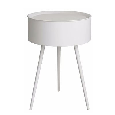 WHYATT Nightstand. Bedroom Furniture. Double-Layer Storage. for Home, Office and School(White,15.7 X 18.9in(40 X 48cm))