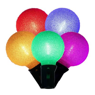 Vickerman 735435-12' 0.6 watt 12 volt 12 Light G40 Iced Multicolor Green Wire Christmas Light String Set Light Set (X231200)