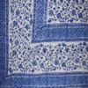 Rajasthan Block Print Tapestry Cotton Bedspread 106" x 70" Twin Blue view 1
