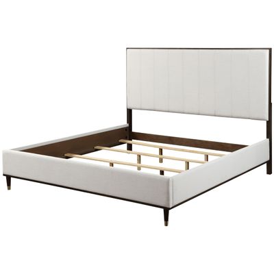 Acme Carena Wooden Bed in Light Gray and White and Brown