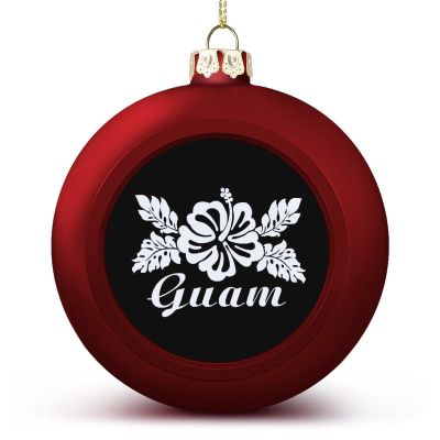 Hibiscus Flowers Guam Print Christmas Balls Ornaments Christmas Tree Decorations Hanging Ball for Holiday Wedding Party Decoration