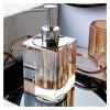GRFIT Crystal Glass Manual Soap Dispenser, Kitchen & Bathroom Refillable Transparent Dispenser view 1