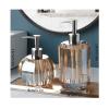 GRFIT Crystal Glass Manual Soap Dispenser, Kitchen & Bathroom Refillable Transparent Dispenser view 2