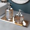 GRFIT Crystal Glass Manual Soap Dispenser, Kitchen & Bathroom Refillable Transparent Dispenser view 3