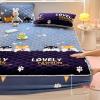 FCLDESHOP Fitted Bottom Sheet Soft,Thicken Cartoon Printed Crystal Velvet Bed Cover, Warm Mattress Topper Suitable for 12"/30cm Deep Mattresses,Grey,150x200cm (1pcs) view 2