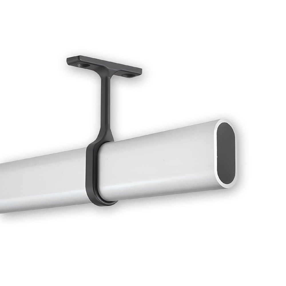 B&B Hardware Oval Wardrobe Closet Rod Kit - 1.3 Mm Thick Welded Aluminum - Polish Chrome - 12 to 89 Inches Long