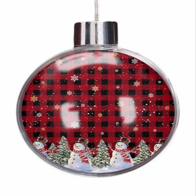 Christmas Ornaments for Christmas Tree Hanging, Red Christmas Plaid Balls Ornaments Shatterproof Christmas Ornaments Ball for Xmas Tree Holiday Party Decor Snowflake Snowman Xmas Tree 3.5"